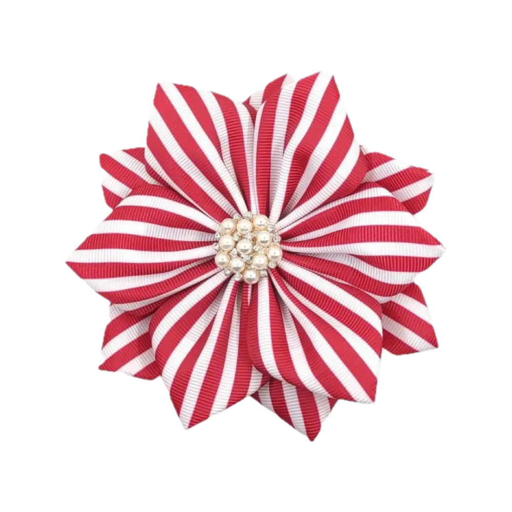 Brooch Striped Red & White (4.5’) Brooches And Pins