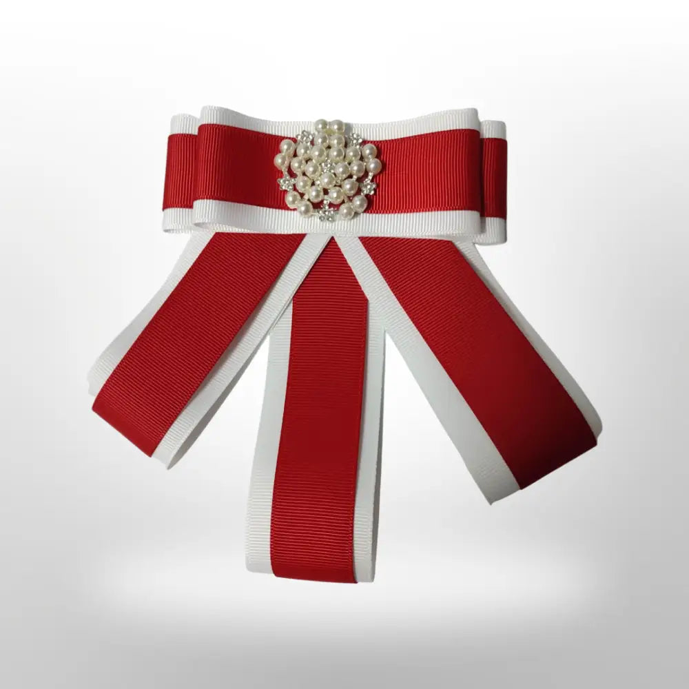 Clearance: Tie Brooch Red And White Brooches Pins