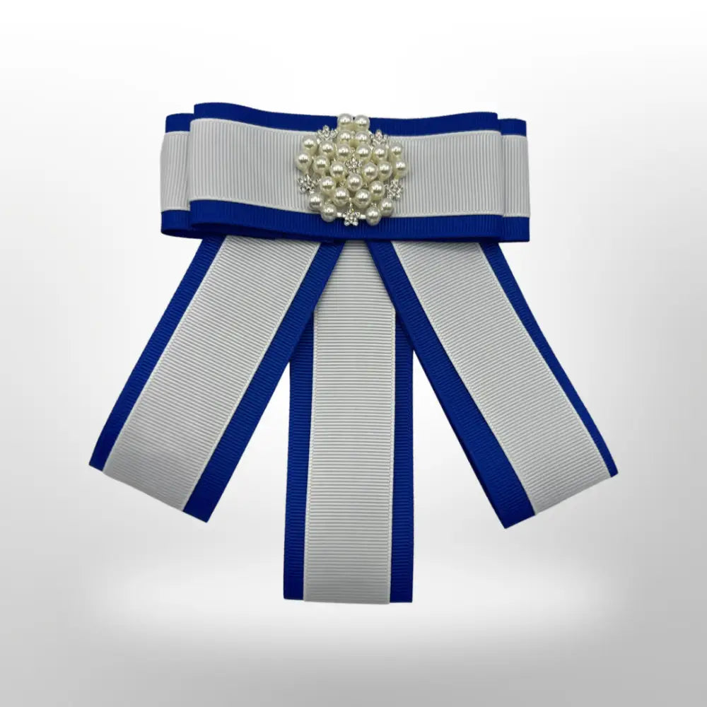 Clearance: Tie Brooch White And Blue Brooches Pins