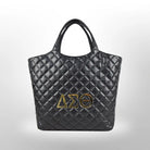 Delta Sigma Theta ’Rae’ Quilted Tote Bag Black Purses And Bags