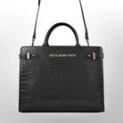 Delta Sigma Theta Vegan Croc Leather Purse Black Purses And Tote Bags