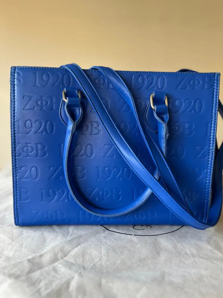 [ Pre-Order: Will Ship By October 1 2024 ] Zeta Phi Beta Logo Tote Bag Purses And Bags