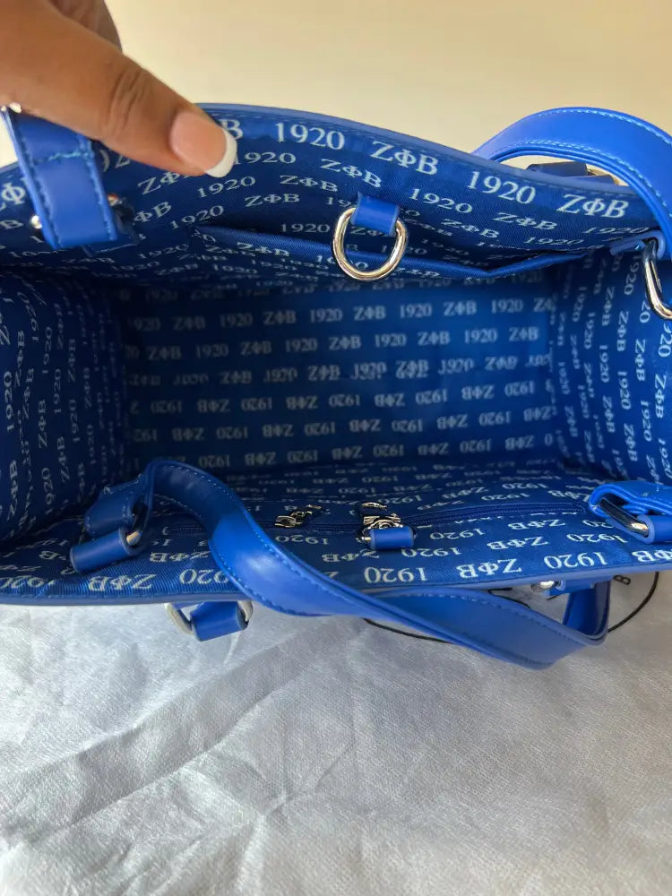 [ Pre-Order: Will Ship By October 1 2024 ] Zeta Phi Beta Logo Tote Bag Purses And Bags