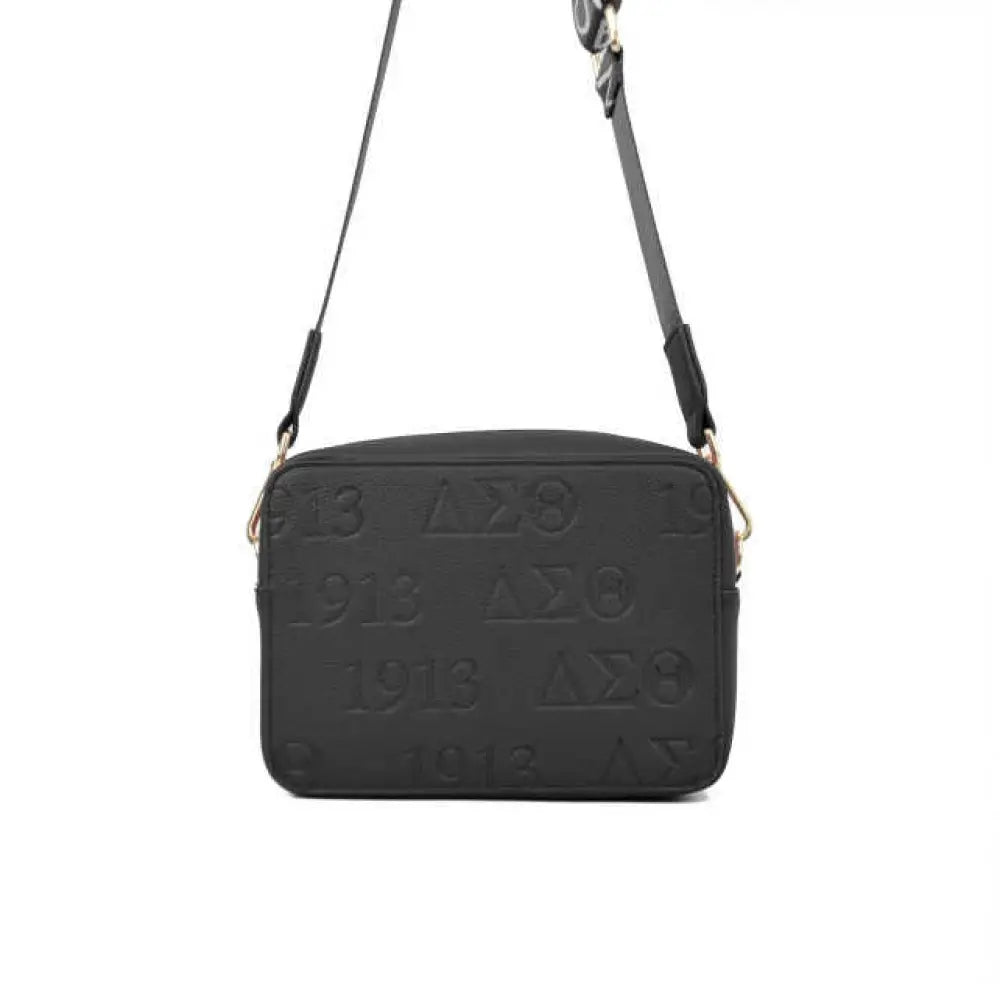 [ Pre-Order: Will Ship By September 30 2024 ] Delta Sigma Theta Logo Crossbody Black Purses And