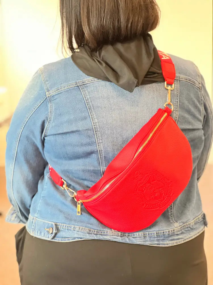 [ Pre-Order: Will Ship By September 30 2024 ] Delta Sigma Theta Oversized Fanny Bag Red Purses And