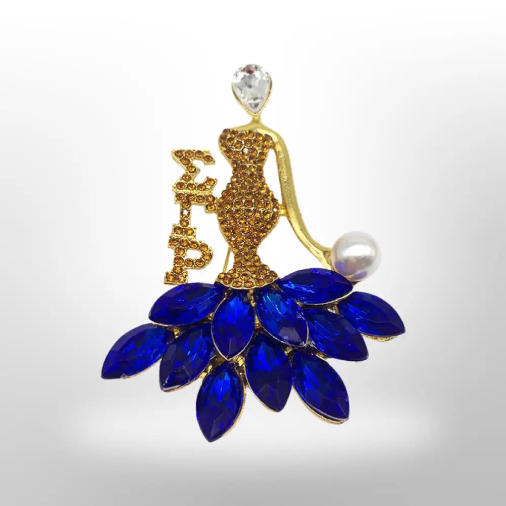 Sigma Gamma Rho Soror Brooch Gold And Blue Brooches Pins