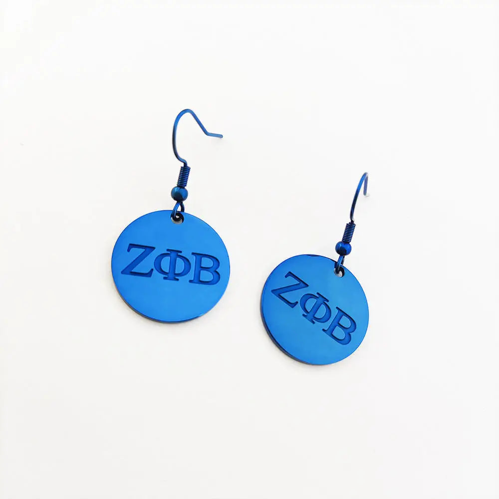 Zeta Phi Beta Earrings Blue