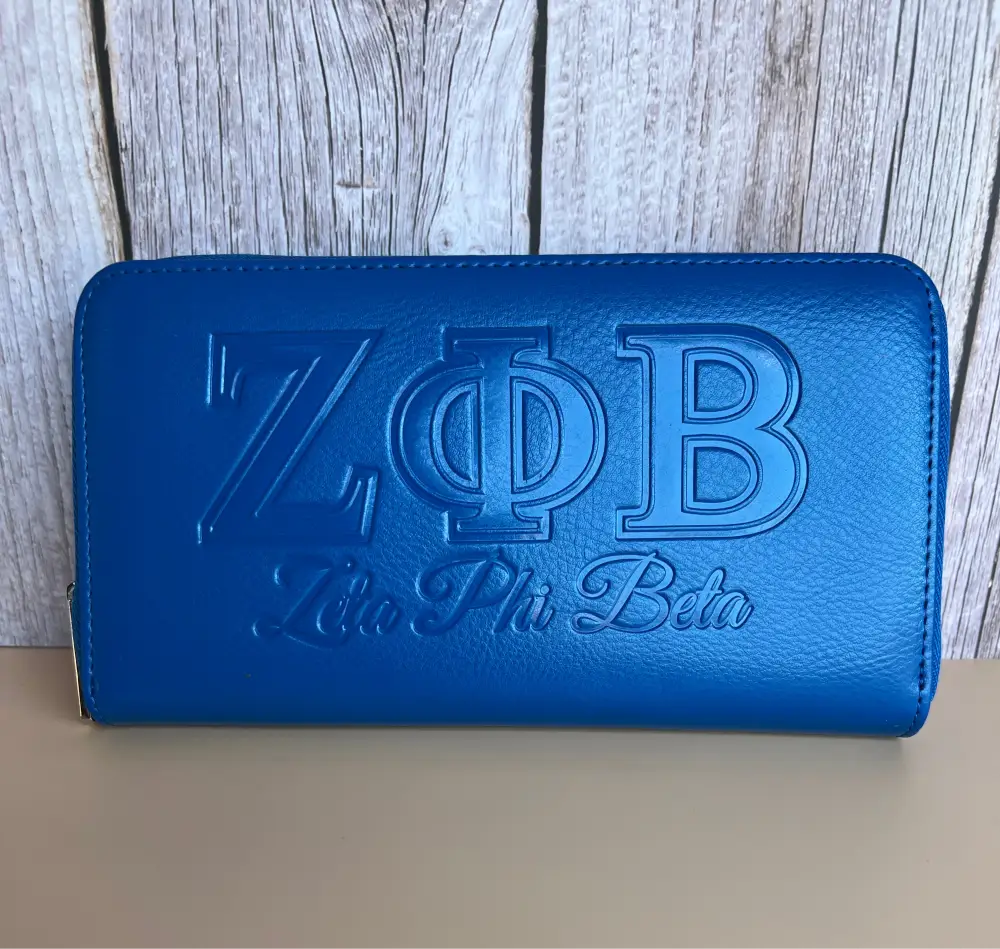 Zeta Phi Beta Leather Wallet (Holds Up To 36 Cards) Purses And Tote Bags