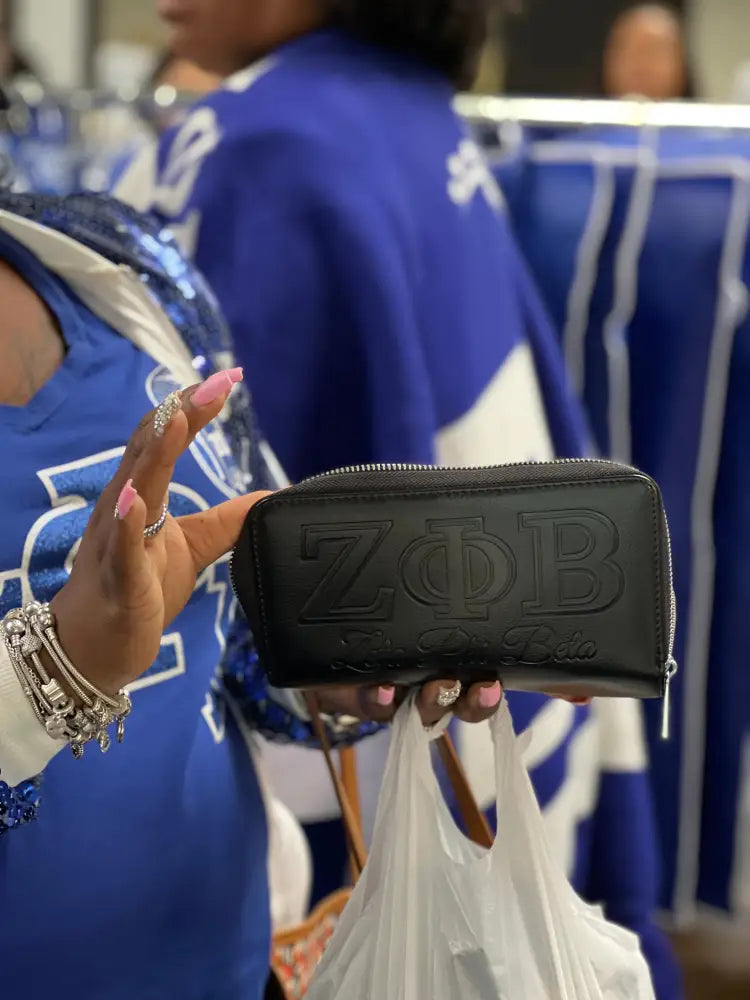 Zeta Phi Beta Leather Wallet (Holds Up To 36 Cards) Purses And Tote Bags