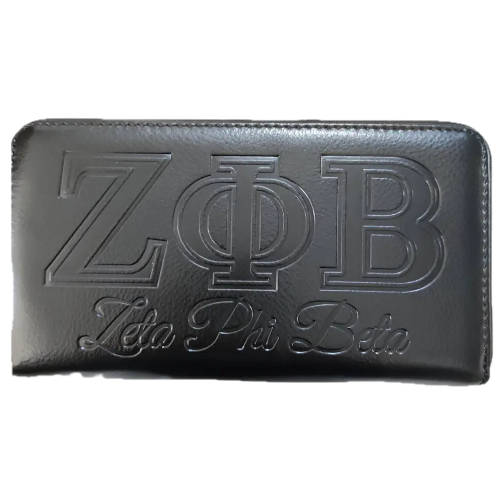 Zeta Phi Beta Leather Wallet (Holds Up To 36 Cards) Purses And Tote Bags