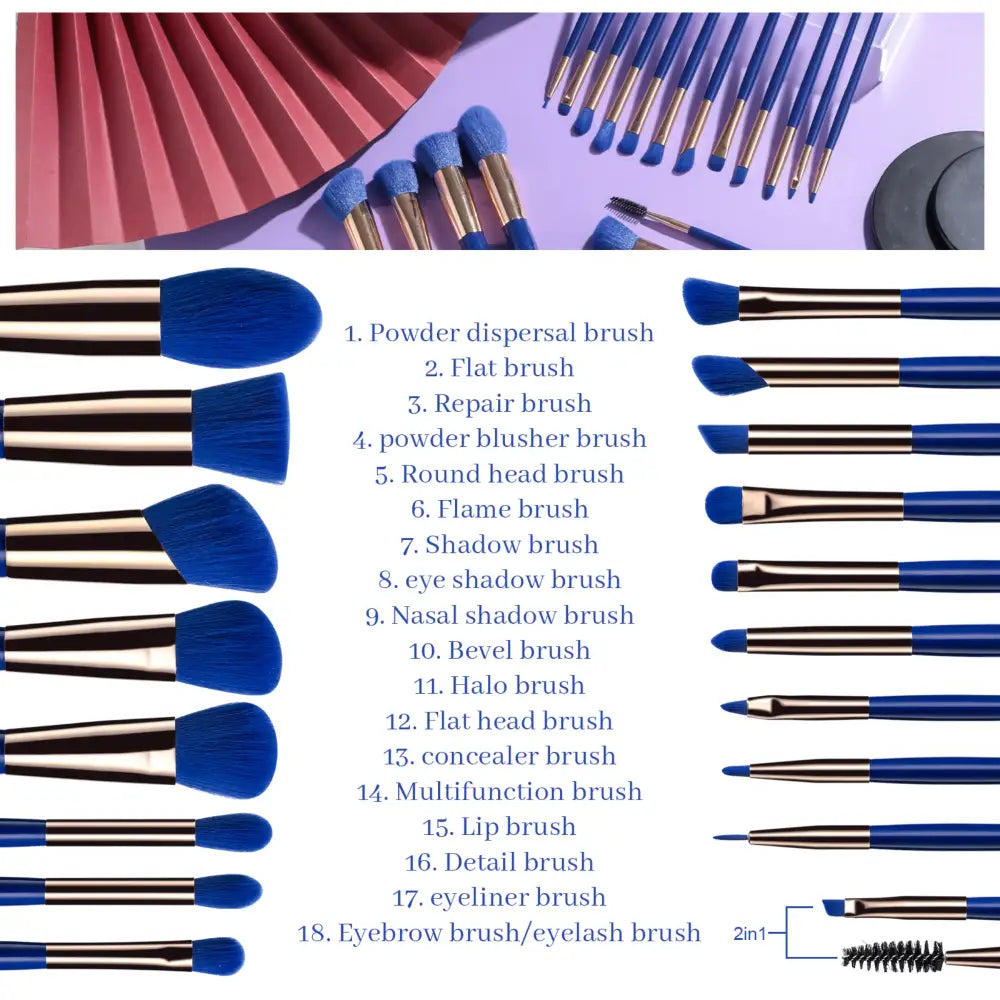 Zeta Phi Beta Makeup Brush Set (18-Pieces) Brushes