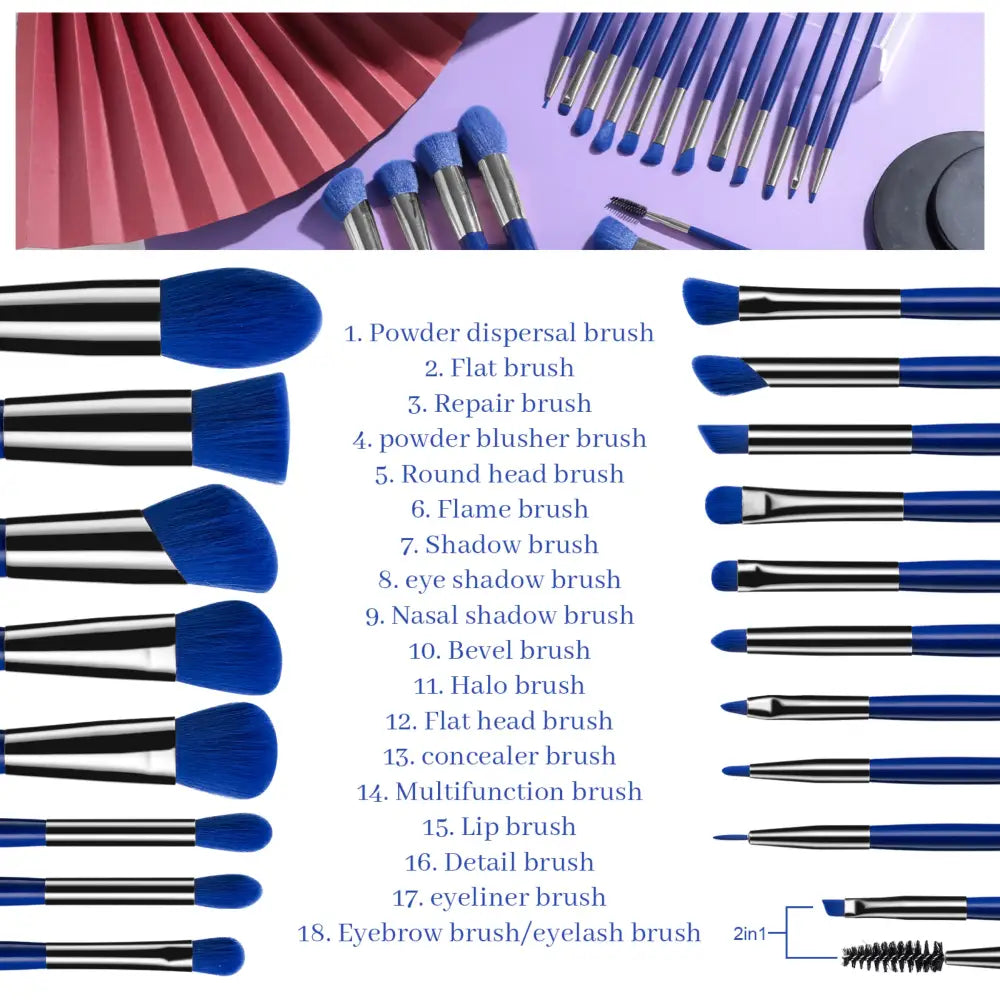 Zeta Phi Beta Makeup Brush Set (18-Pieces) Brushes