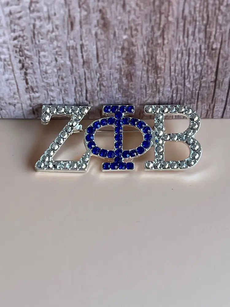 Zeta Phi Beta Pin (2’) Silver / Blue Brooches And Pins