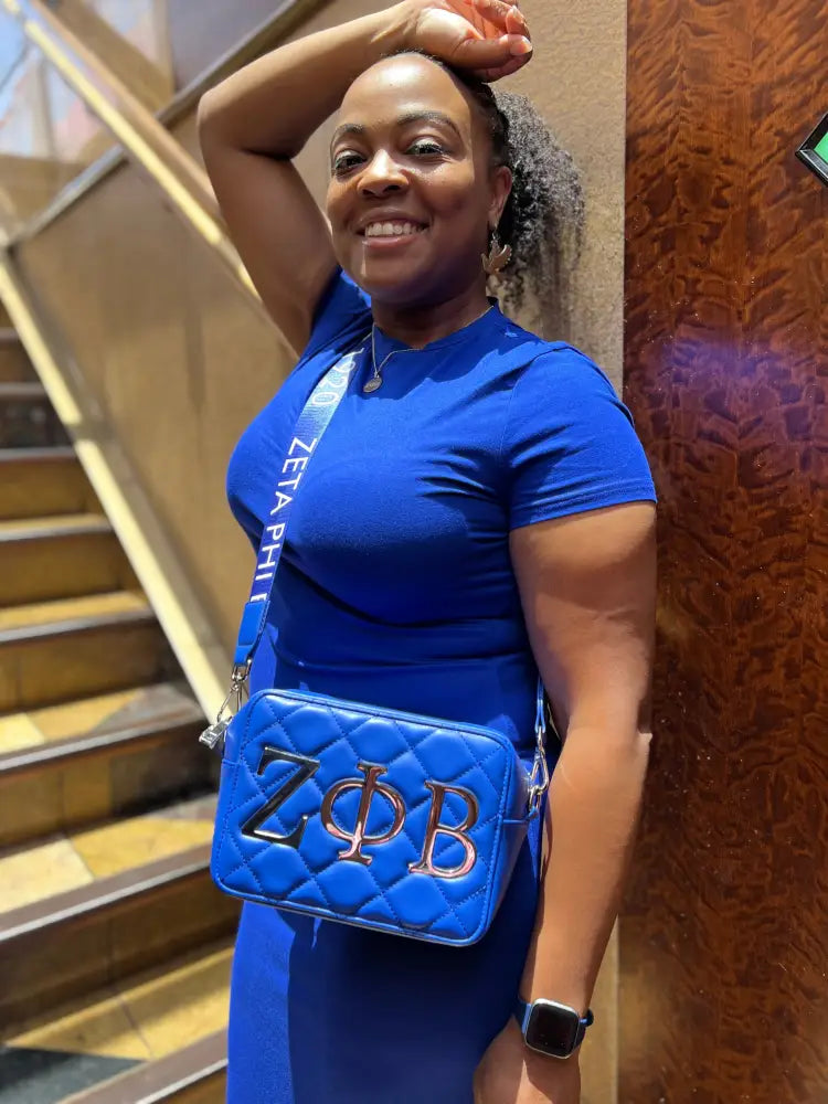 Zeta Phi Beta Quilted Crossbody - Limited Edition Purses And Tote Bags