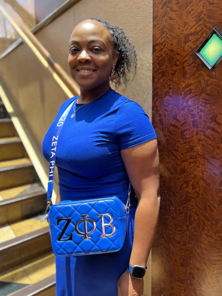 Zeta Phi Beta Quilted Crossbody - Limited Edition Purses And Tote Bags