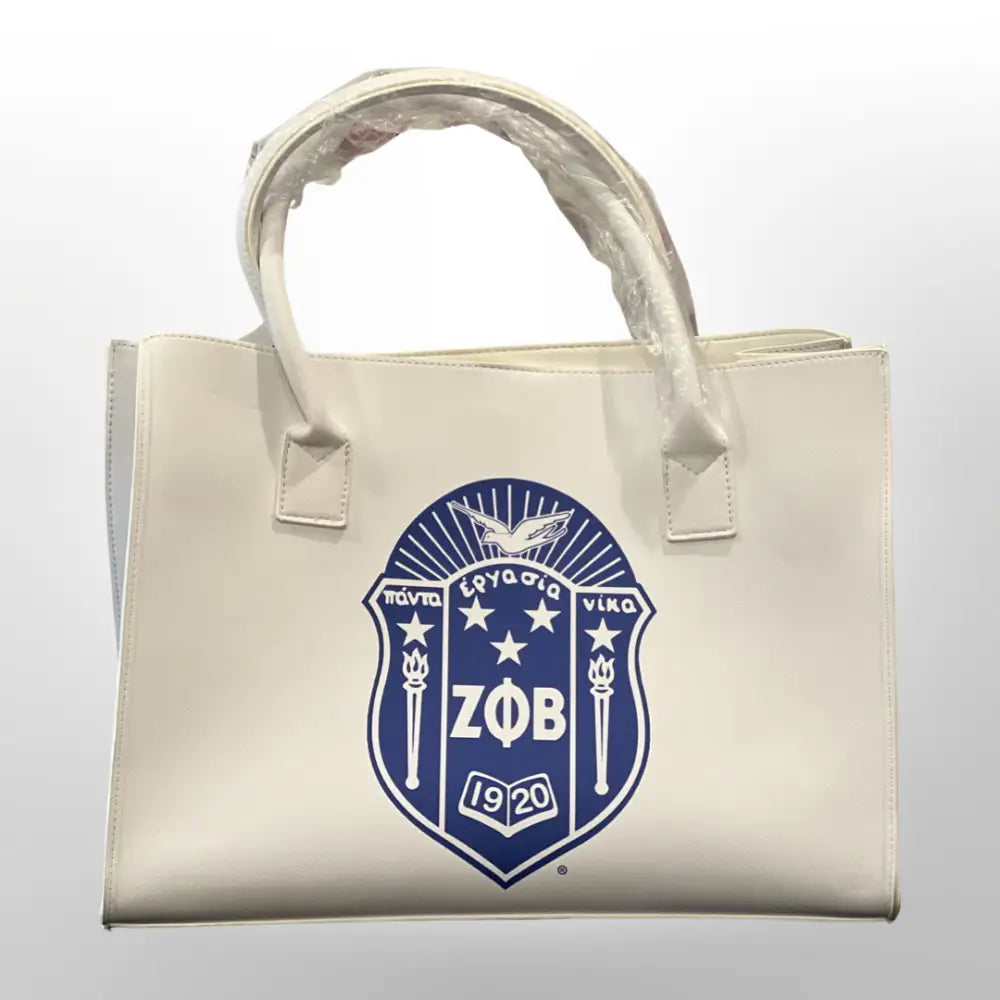 Zeta Phi Beta Tote Bag Ii White / Blue Shield Purses And Bags